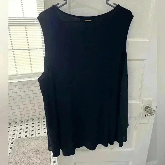Michael Kors black sheer double lined‎ front fancy tank top size 3X - Picture 9 of 10